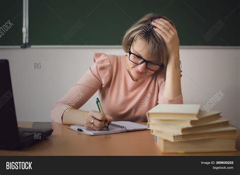 Teacher Writing School Image And Photo Free Trial Bigstock