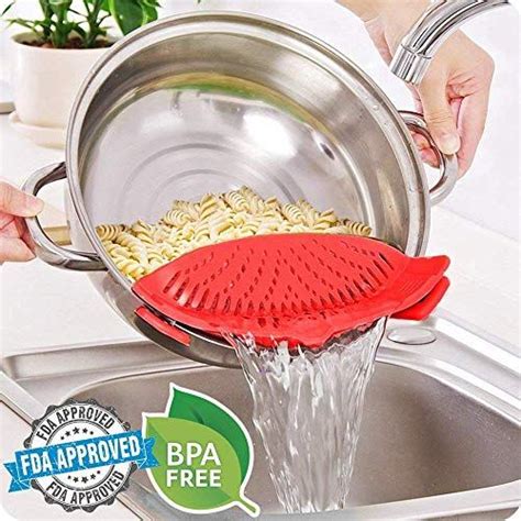 Clip On Strainer For Pots Pans Snap On Strainer Made By Fda Approved