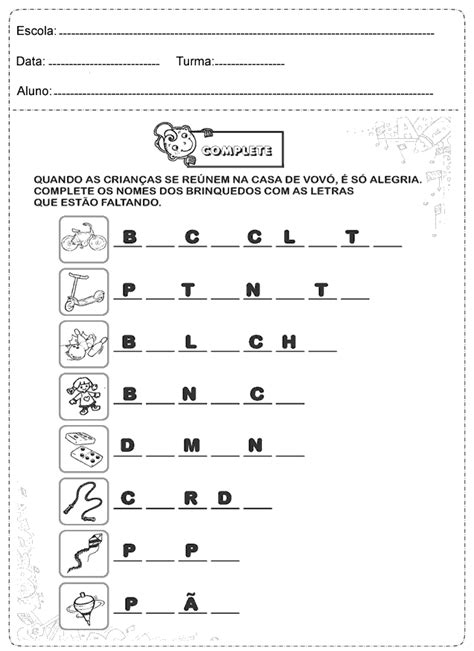 Atividade De Português 1° Ano Alfabeto Completo Português
