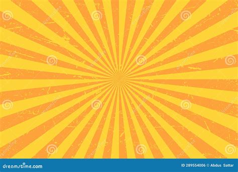 Retro Grunge Texture Sunburst Ray In Vintage Style Abstract Background