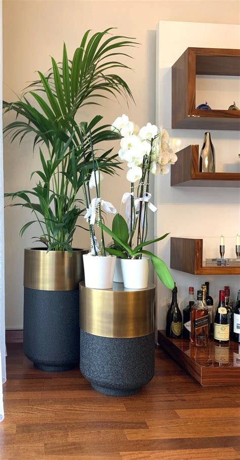 Luxury Flower Pot And Side Table Metal Planter Plant Holder Etsy