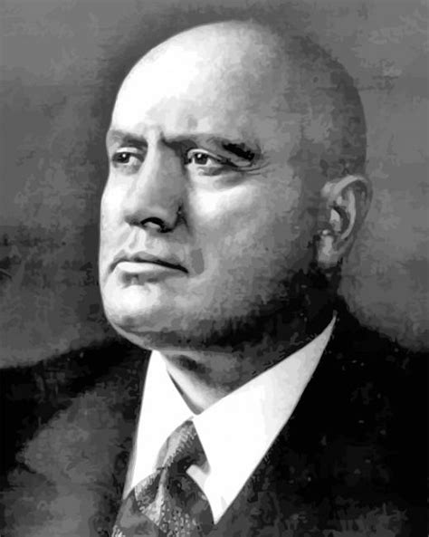 Benito Mussolini Black And White Paint By Numbers Canvas Paint By