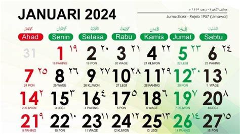 Download Kalender Lengkap Penanggalan Jawa Dan Hijriyah Hari Libur Nasional Dan Cuti