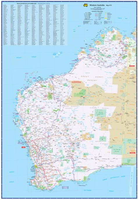Laminated Wall Maps Wa Western Australia 670 Large Sydney Australia