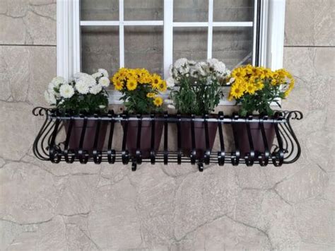 48 Metal Window Boxes Wrought Iron Wall Planter Window Box Ebay