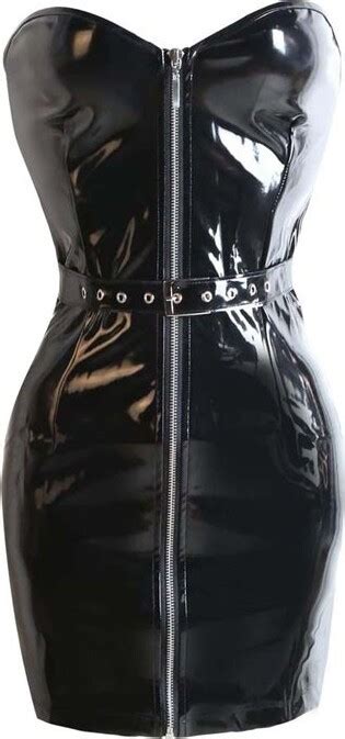 ggtboutique top totty dominatrix saucy role play faux leather wet look off shoulder bodycon
