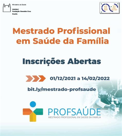 Profsaúde inscrições abertas para mestrado profissional em saúde da