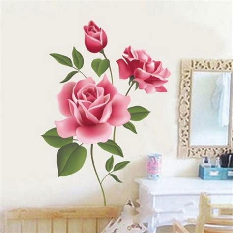 3d Removable Rose Flower Wall Sticker Decal Home Decor