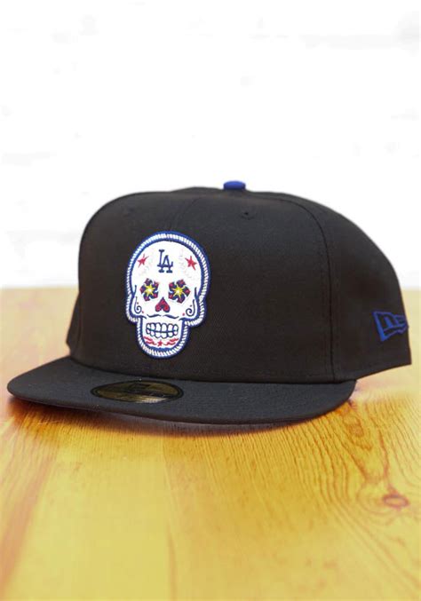 Los Angeles Dodgers Sugar Skull Blue Uv 59fifty Black New Era Fitted Hat