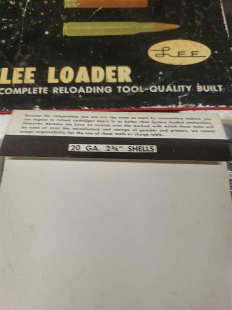 Vintage Lee Loader Reloading Tool For Gauge Shells EBay