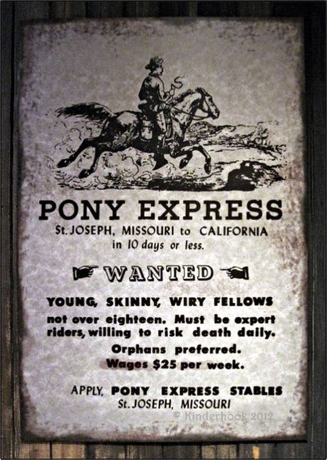Pony Express Riders Wanted Redgage