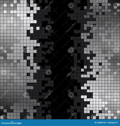 Abstract Background With Black And White Pixels Stock Vector