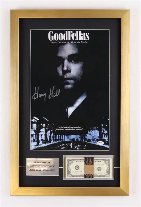 Henry Hill Signed Goodfellas Custom Framed Movie Poster Display With