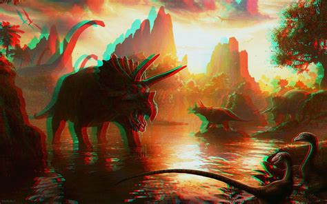 Dinosaurs 2 3d Anaglyph Red Cyan By Fan2relief3d On Deviantart