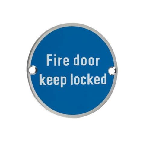 Arkitur Stainless Steel Fire Door Keep Locked Sign