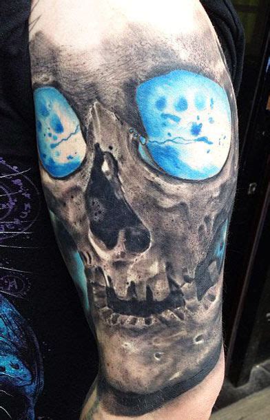 Blue Eyes Ghost Skull Tattoo Best Tattoo Ideas Gallery