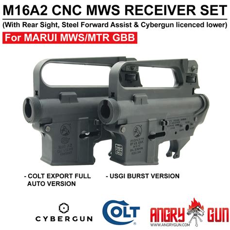 Angry Gun Colt M16a2 Cnc Upper And Lower Receiver For Marui Tm Mws Mtr