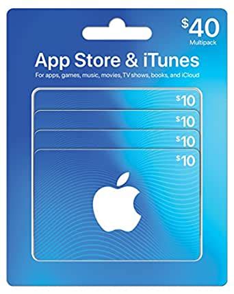 There was supposed to be 10 dollars on each gift card which amounted to 40 dollars total. Amazon.com: App Store & iTunes Gift Cards, Multipack of 4 ...