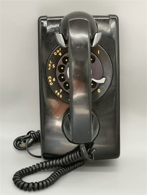 Vintage Black Rotary Wall Mounted Phone Northern Electric Etsy