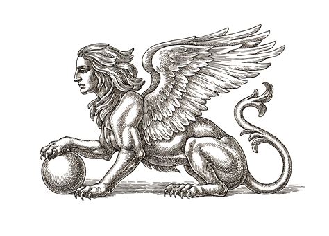 Sphinx Greek Mytholigical Creature That Is Half Lion And Half Woman