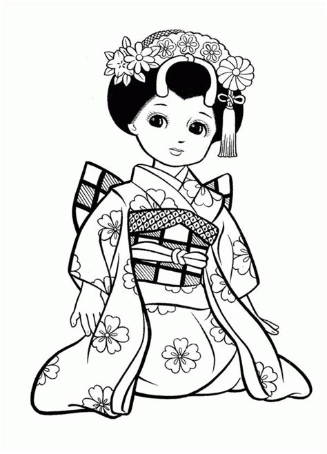 Geisha De Japon Para Colorear Clip Art Library