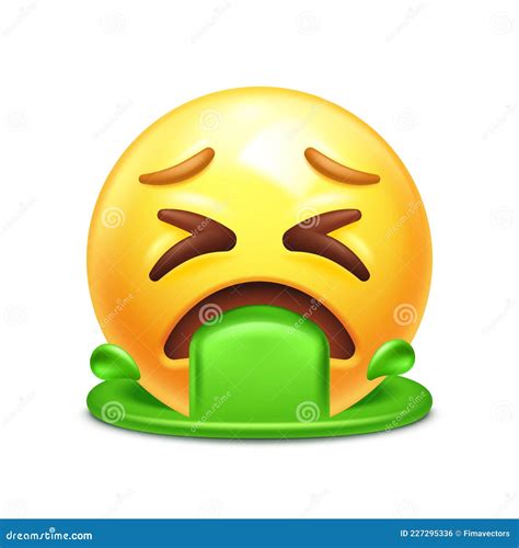 Vomiting Emoji Stock Vector Illustration Of Puke Circle 227295336