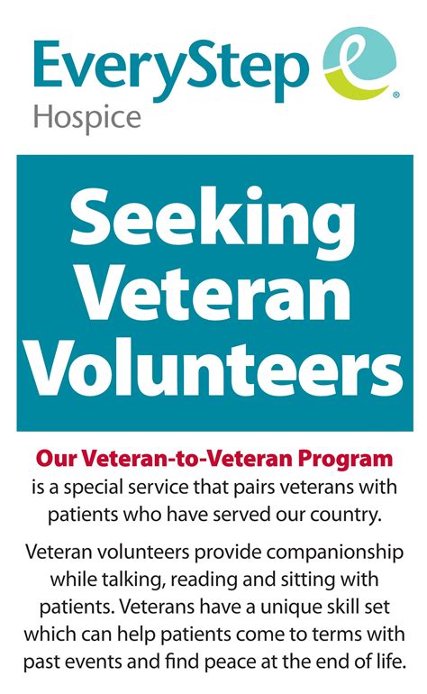 Everystep Hospice Needs Volunteers And Veteran Volunteers Fairfield