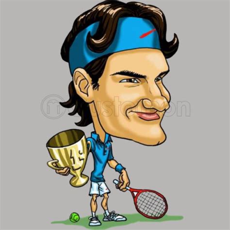 Roger Federer Cartoon Travel Mug Customon