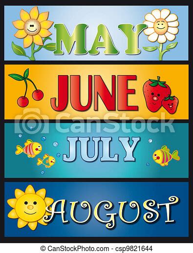 May June July August Canstock