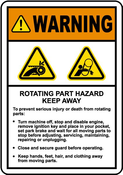 Rotating Hazard Keep Away Label Save Instantly