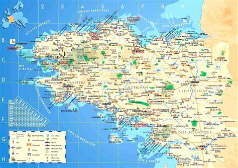 Carte de Bretagne - Géographie » Vacances - Arts- Guides Voyages