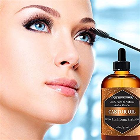 organic castor oil for eyelashes and eyebrows with applicator kit brow and eyelash growth serum