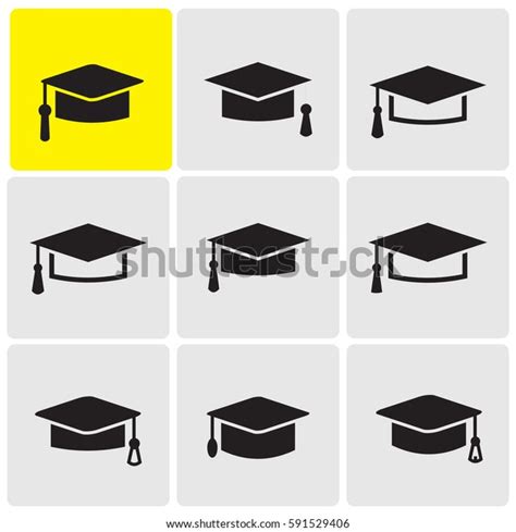 Graduation Caps Icons Stock Vector Royalty Free 591529406