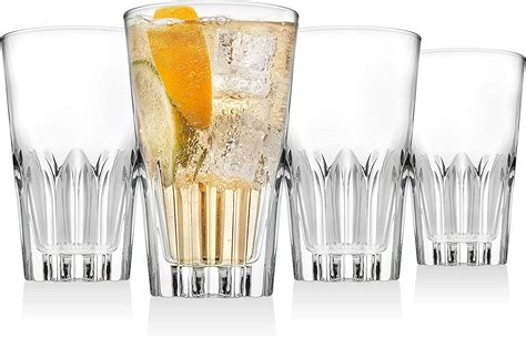 Godinger Highball Glasses Tall Beverage Cups Italian Made 12oz Set Of 4