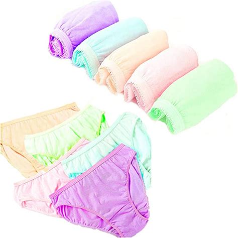 Starly 10pcs Womens Disposable 100 Pure Cotton Underwear Travel Panties Girls Portable Briefs