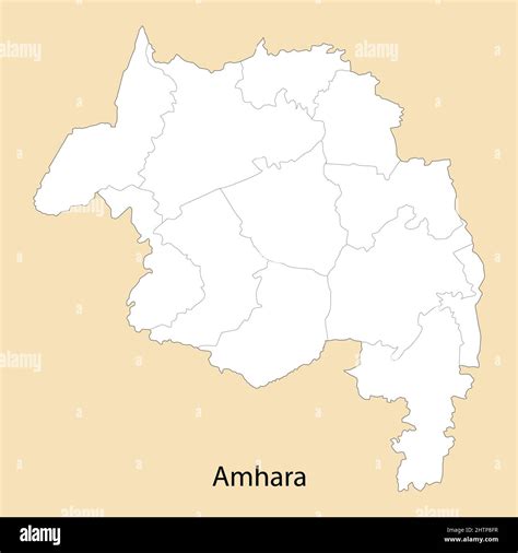 High Quality Map Of Amhara Is A Region Of Ethiopia With Borders Of The