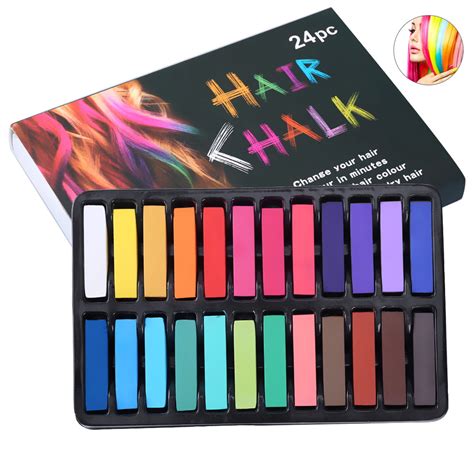 24 Colors Hair Chalk Set Washable Multi Colored Hair Chalk Pens Non