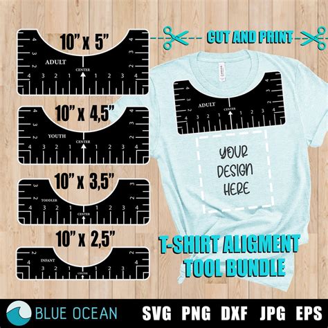 T-shirt alignment tool bundle SVG Tshirt Ruler SVG | Etsy