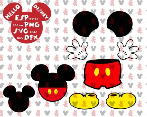 Mickey Mouse Body Parts Cut Files Mouse Die Cuts Svg Etsy