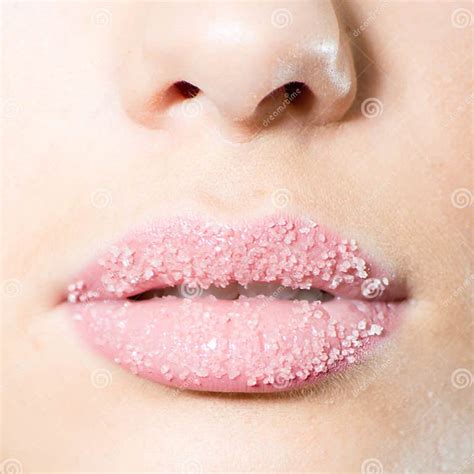 Closeup On Female Sweet Candy Sugar Lips Kiss Stock Image Image Of Food Lips 31004569