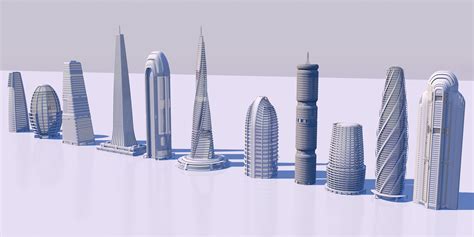 Maybe you would like to learn more about one of these? Futuristic skyscrapers downtown 3D | CGTrader