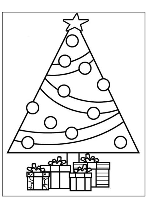 Coloriage Cadeaux et Sapin en Ligne dessin gratuit à imprimer