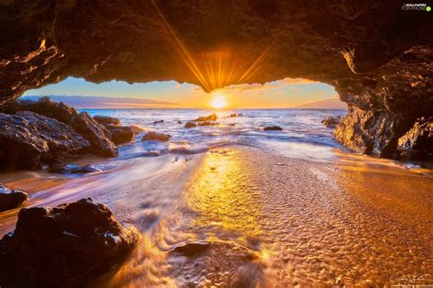 Pacific Ocean Aloha State Hawaje Cave Great Sunsets Rocks Maui