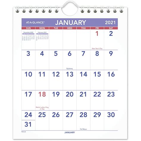 At A Glance Mini Walldesk Monthly Calendar