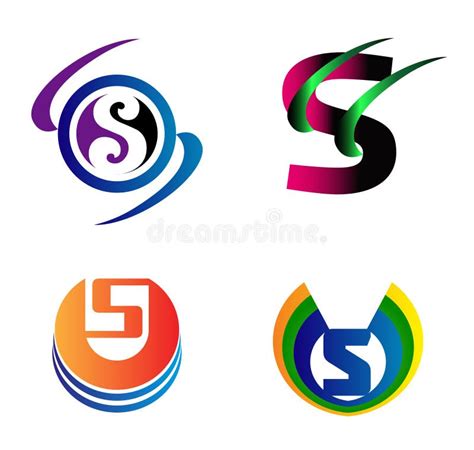 Símbolos Del Alfabeto Y Elementos De La Letra S Tal Logotipo