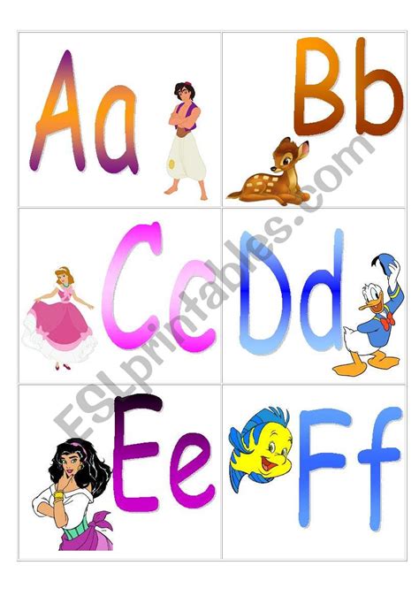 English Worksheets Alphabet With Disney