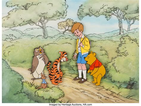 Winnie The Pooh Christopher Robin And Friends Production Cel With