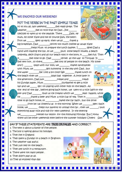 A Wonderful Weekend Reading Compre English Esl Worksheets Pdf And Doc
