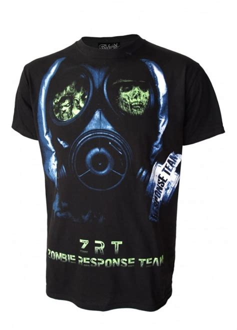 Darkside Clothing Zombie Face Mask T Shirt Attitude Clothing