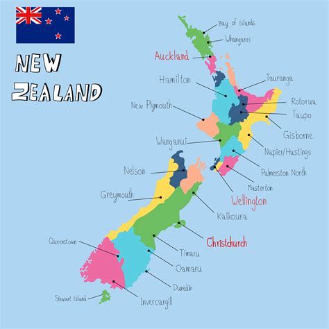 New Zealand Map Guide Of The World